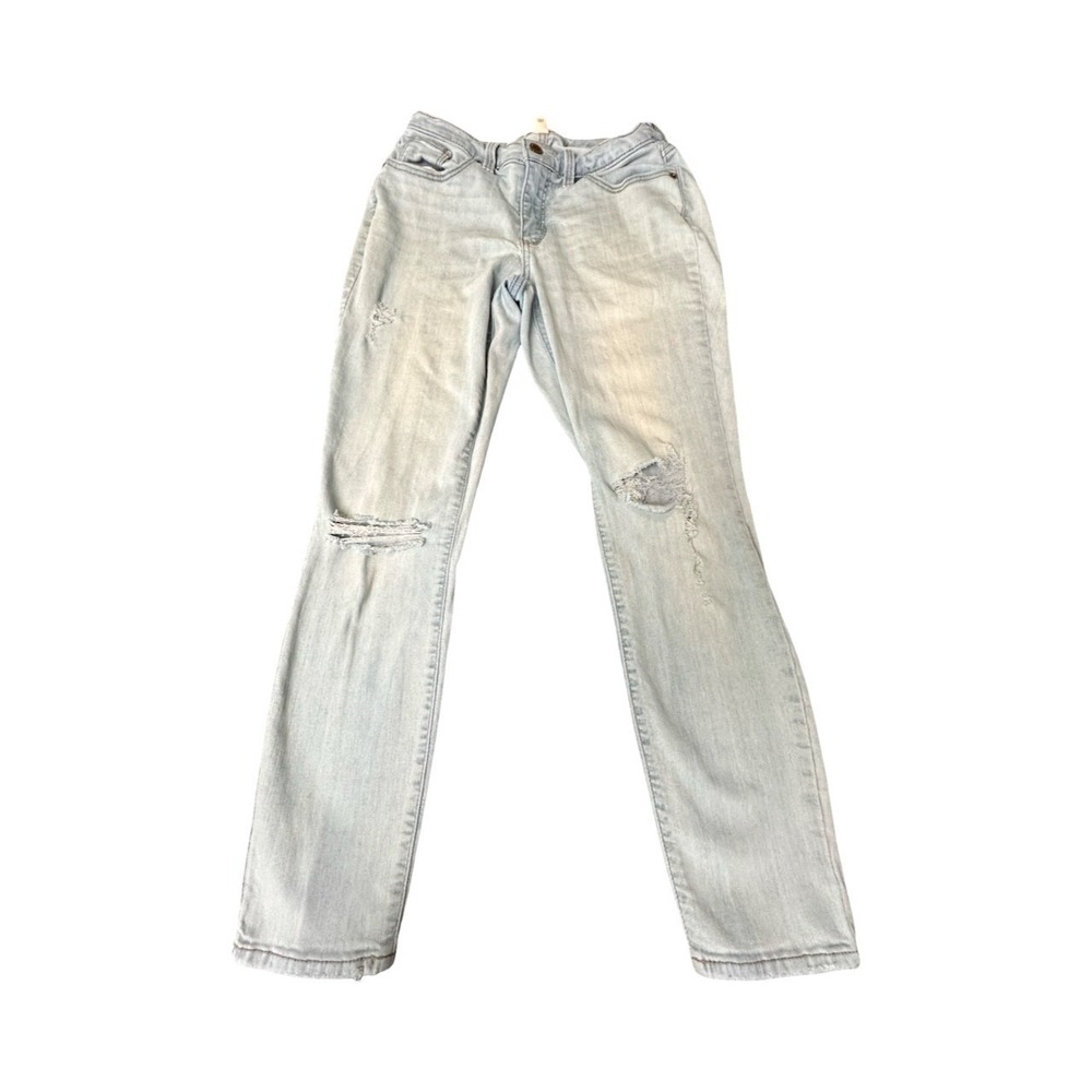 Universal Thread Jeans Womens 6/28S Light Wash Mid Rise Curvy‎ Skinny Distressed